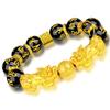 Pixiu Obsidian Buddhist Mantra Bracelet - Vietnamese Sand Gold Style