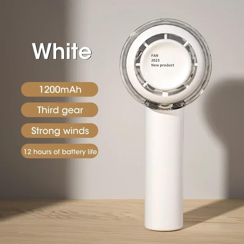 Handheld Mini Portable Fans USB Rechargeable Air Cooler Small Fans for Outdoor Travel Ventilation белый