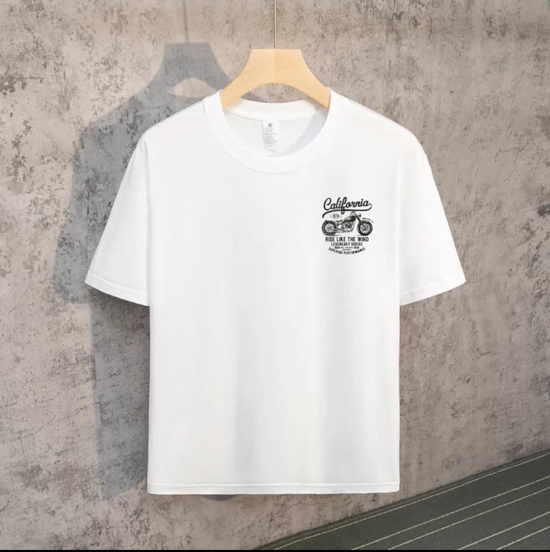 Мужская модная белая футболка с коротким рукавом и круглым вырезом XL белый