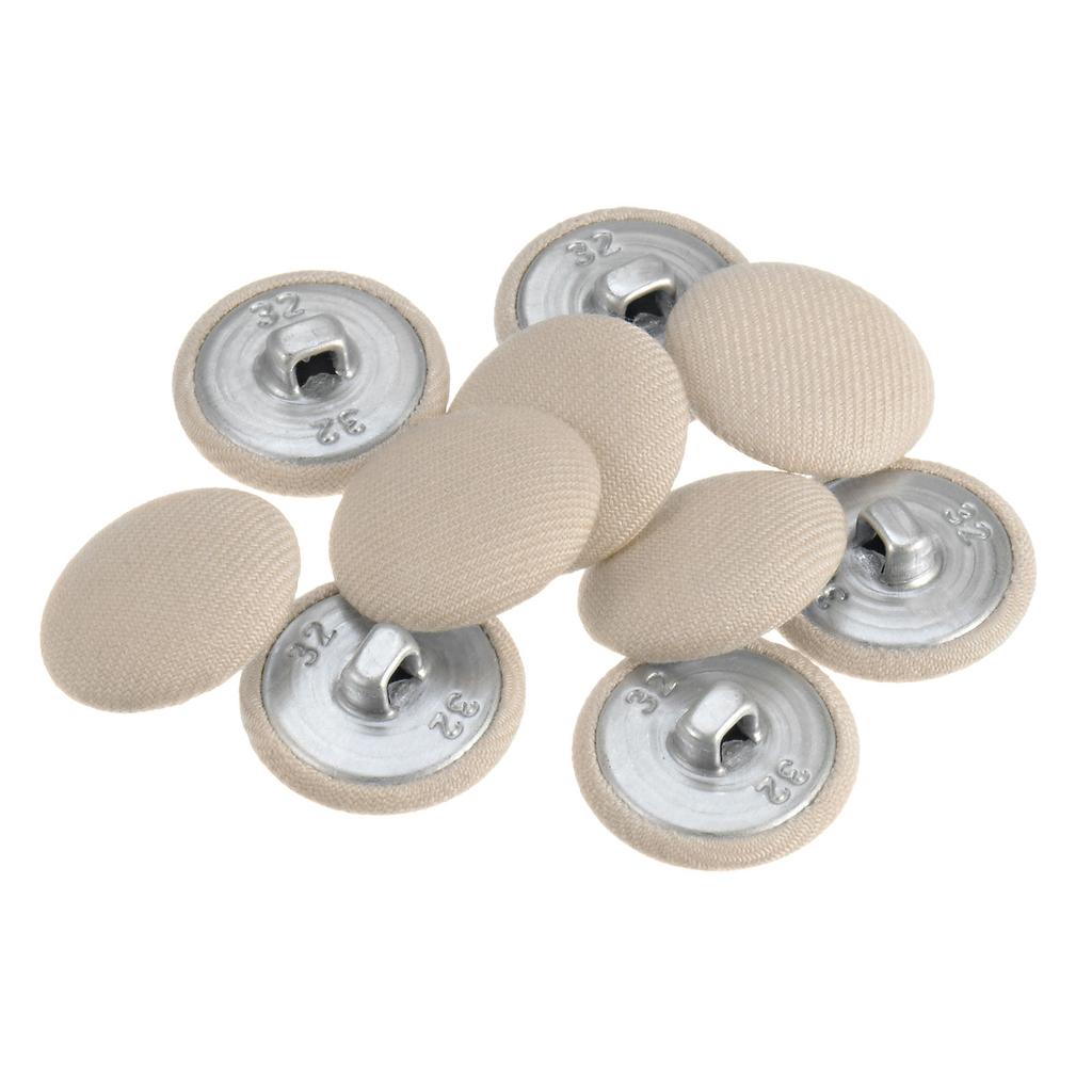 10pcs 20mm Fabric Cloth Covered Button Metal Shank Round Sewing Buttons for Diy Sewing Suits Dress Shirt Coat Clothing Decor