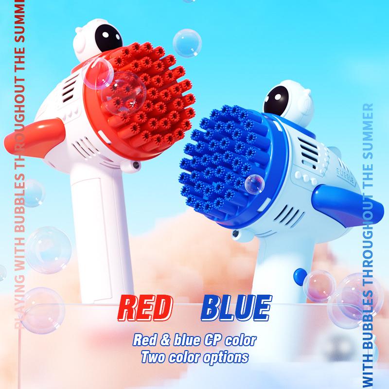 Electric Bubble Gun with Light Kids Toy 40 Hole Soap Blower Bubbles Machine Handheld  Children Gift Cartoon Maker Outdoor Games