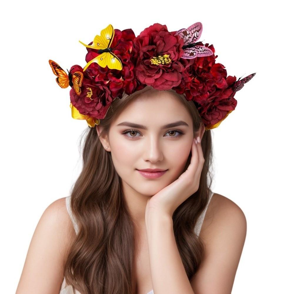 Butterfly Hair Hoop Artificial Flowers Headdress Fashion Hairband Women