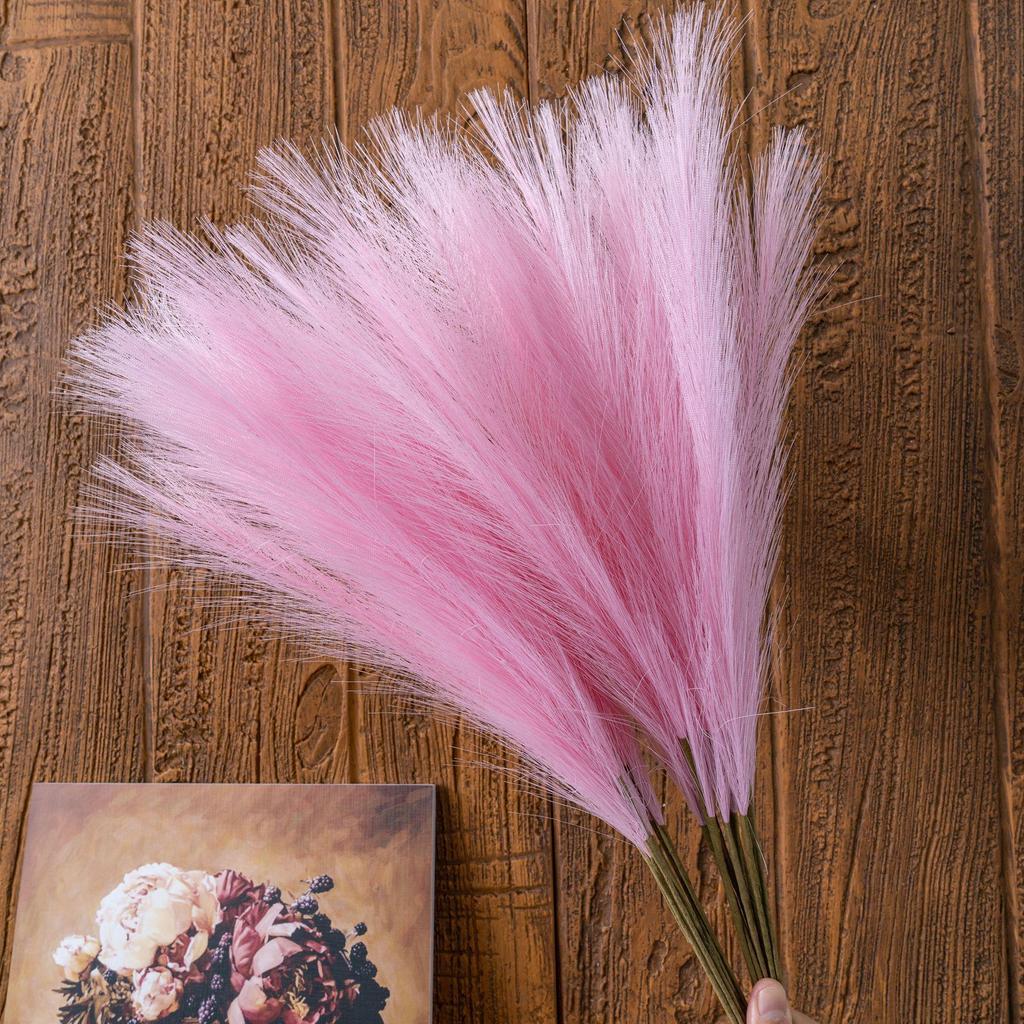 INS Style Pampas Grass & Green Plants Artificial Flowers for Wedding Decor & Crafts