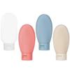 4Pcs/Set Travel Botttle Set 60ml Refillable Bottle Soft Silicone Lotion Shampoo Container Squeeze Tube Empty Bottle Liu