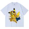 230 Gsm 100% Cotton Pokemon V25 Pikachu Leo Print Unisex Heavy Cotton T Shirt