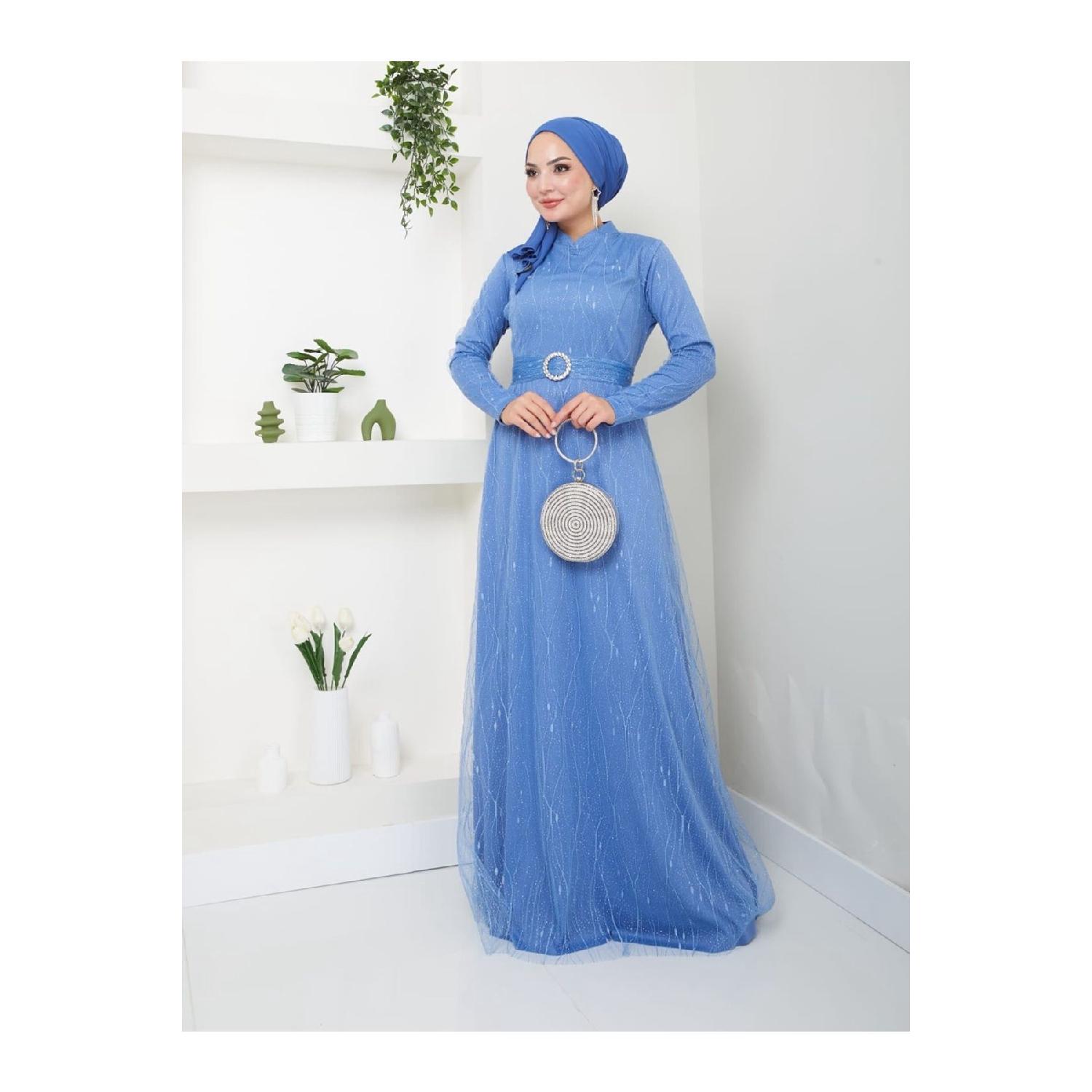 

Вечірня сукня Lina Hijab Lna001 40 синьо сірого кольору