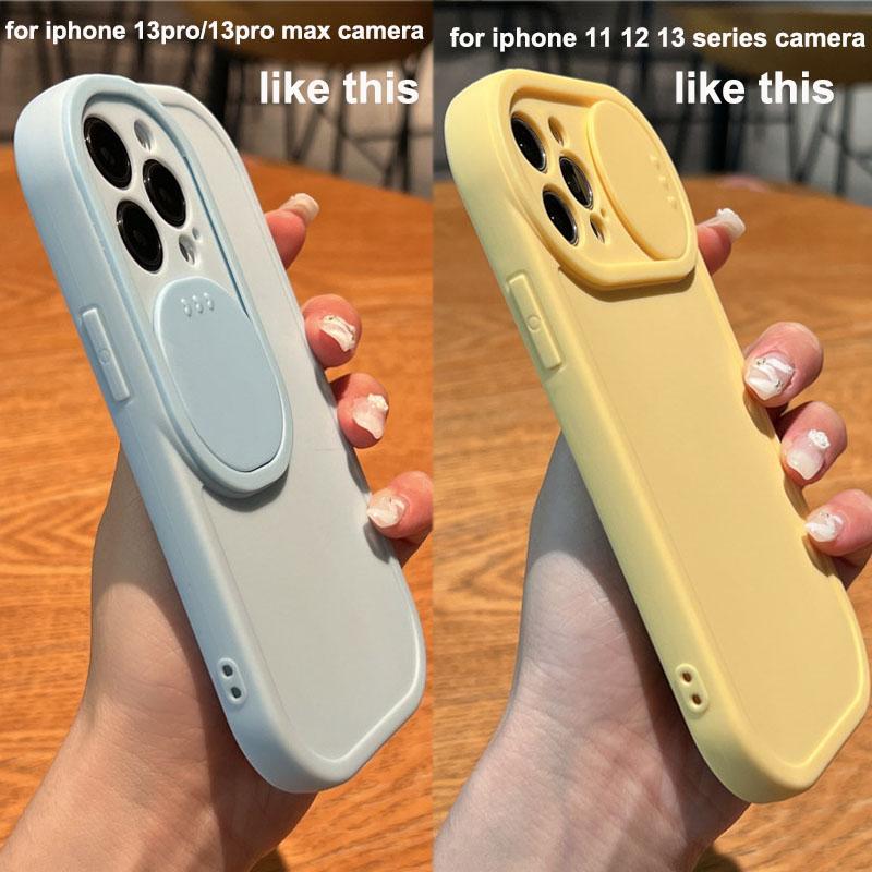 Przesuń osłonę obiektywu aparatu silikonowy pokrowiec na Iphone 13 11 12 Pro Max 11 Xs Max X Xr 13pro cukierkowy kolor odporny na wstrząsy tylna okładka