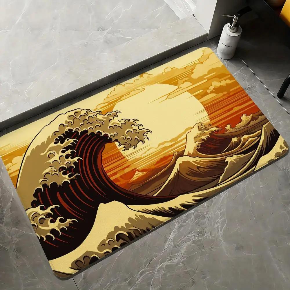 Japanese Style Floor Carpet Dirt Resistant Home Decorative Rug Indoor Outdoor Entrance Mat Foot Mats for Living Room Bedroom
