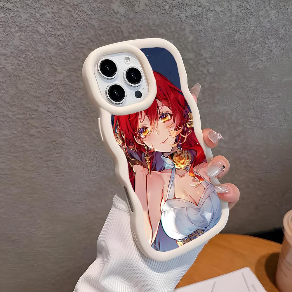 HSR Himeko Wavy Edge TPU Mobile Phone Case for iPhone 17 16 15 14 13 12 11 Air Pro Max Plus Colorful Cover
