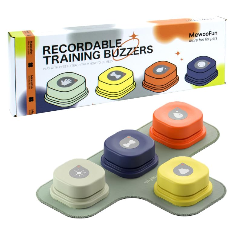 

FUNKS Dog Button Conversation Communication Talking Pet Dog Recording Set of 4 Mat, Button, Button, Communication, Toy, Button,