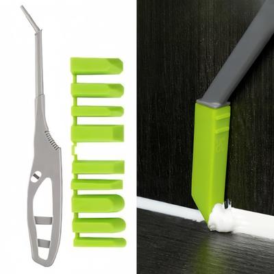 Grattoir d'angle 9 en 1 pour colle à verre Lissage Nettoyage des bords Nettoyage de la colle résiduelle Outil spécial pour joint de carrelage Outil de calfeutrage multi-angle