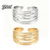 Stainless Steel Finger Band Thumb Ring Geometric Lines Shape Adjustable