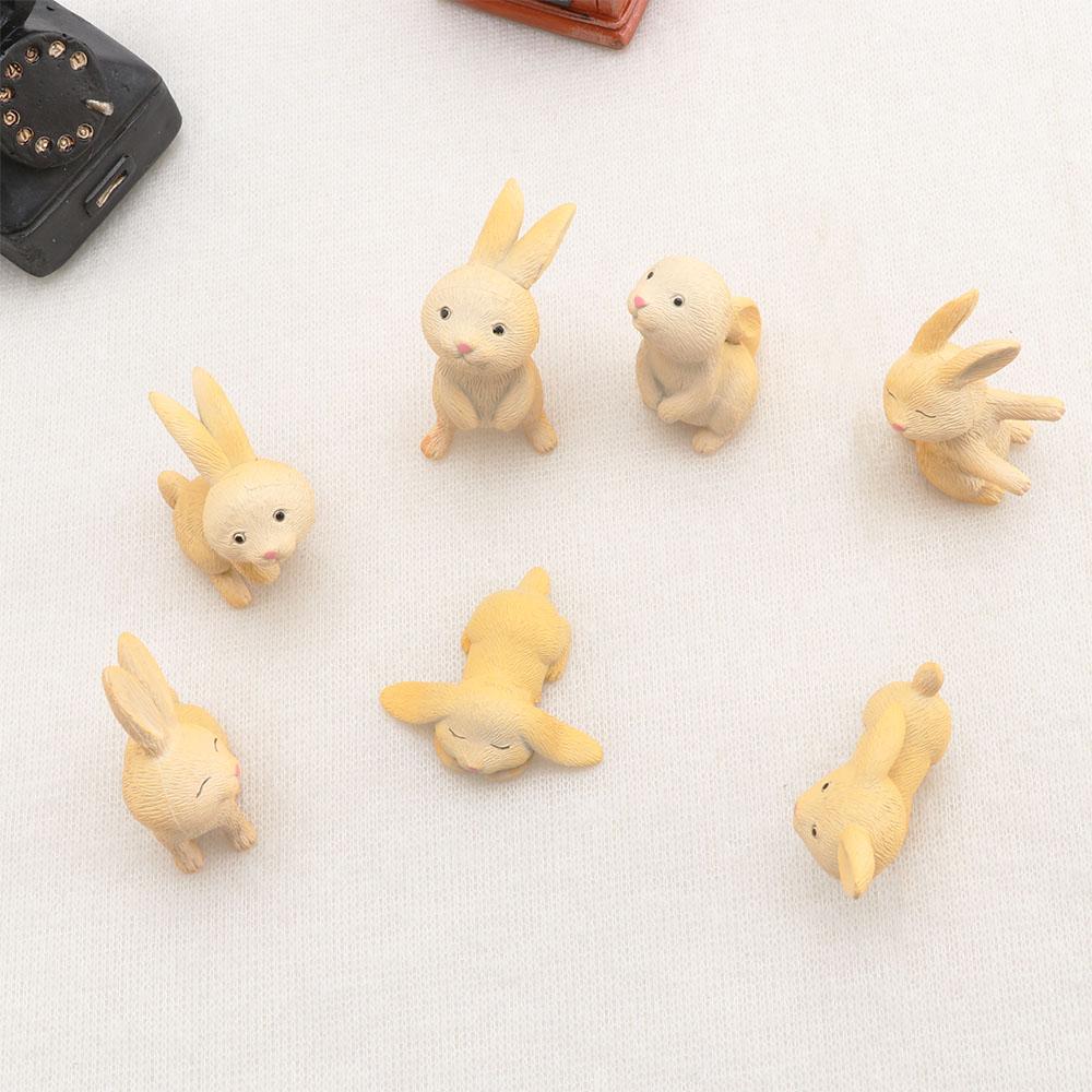 

Bunny Craft Micro Landscape Bonsai Rabbit Ornament Animal Figurine Hare Miniature Easter Decoration