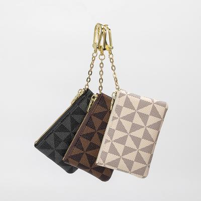 Geldbörse, Mini-Geldbörse mit kurzem Reißverschluss, kleine Tasche, karierter Druck, Schlüsselanhänger, individueller Anhänger, Dekoration, Geschenk