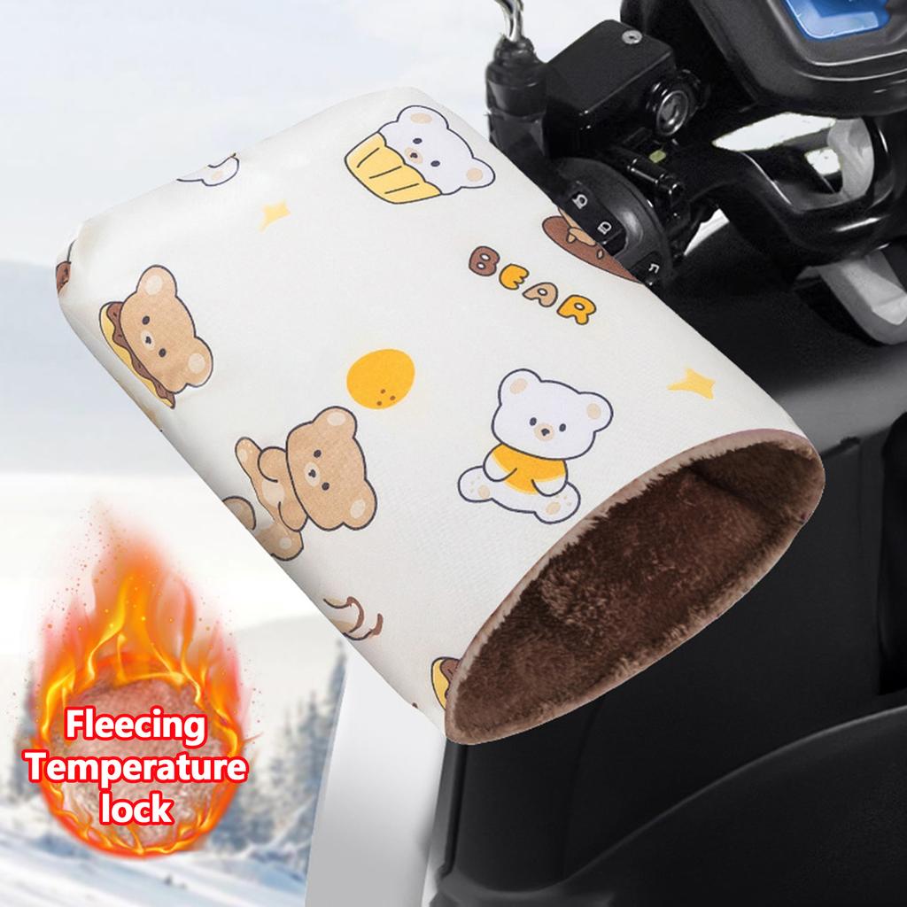 1 Pair Motorcycle Handlebar Gloves Muffs Winter Cycling Gloves Waterproof Handlebar Cover Mitts Snowmobile E-Bike Thermal Gloves