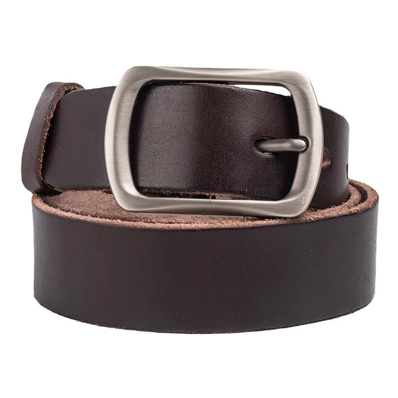 Thickened Vegetable Tanned Washed Belt Men'S First Layer Cowhide Pin Buckle Retro Casual Belt Simple Business Belt