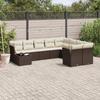 VidaXL Garden Lounge Set with Cushions 10 Pcs, Patio Sofas, Patio Furniture Set, Outdoor Furniture, Brown 3218193