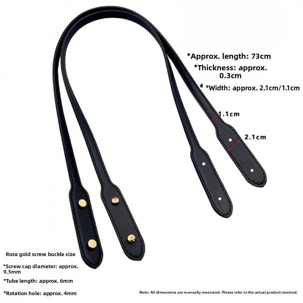 2pcs Practical 2pcs Bag Straps 73cm Length With Rivets Shoulder Bag Strap Detachable PU Leather Handle Strap DIY Crafting