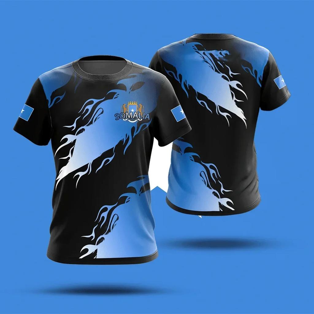 Camiseta de poliéster con estampado 3D de la bandera de Somalia