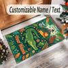 Animals Theme Crystal Velvet Floor Rug Personalized Custom Name Text Warm Carpet Home Decoration