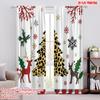 2pcs,2D Plane Printing Contemporary Curtains Christmas Trees Snowflakes Reindeer Holly (3) Versatile Polyester (without Rod) Art