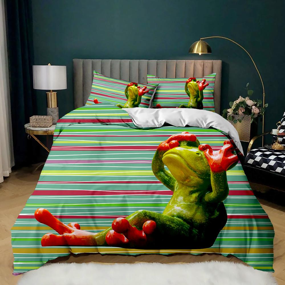 Steppdecke Frosch Reptil Wildtier Tier Steppdecke Für Jugendliche Erwachsene Twin Double Queen King Size Polyester Steppdecke