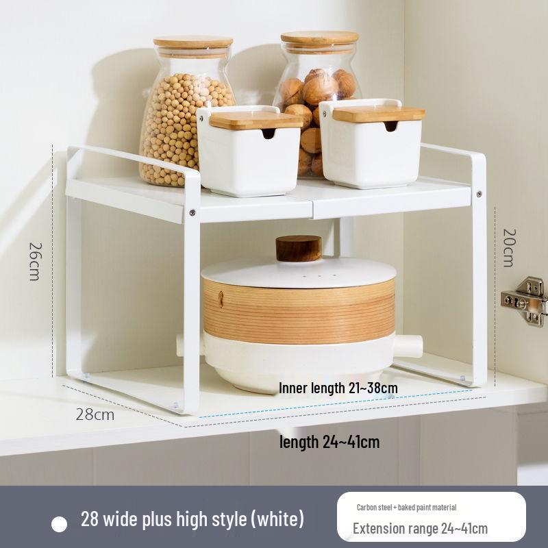 Infällbart köksförvaringsställ - Skåporganisatör för kryddor, kastruller och skålar