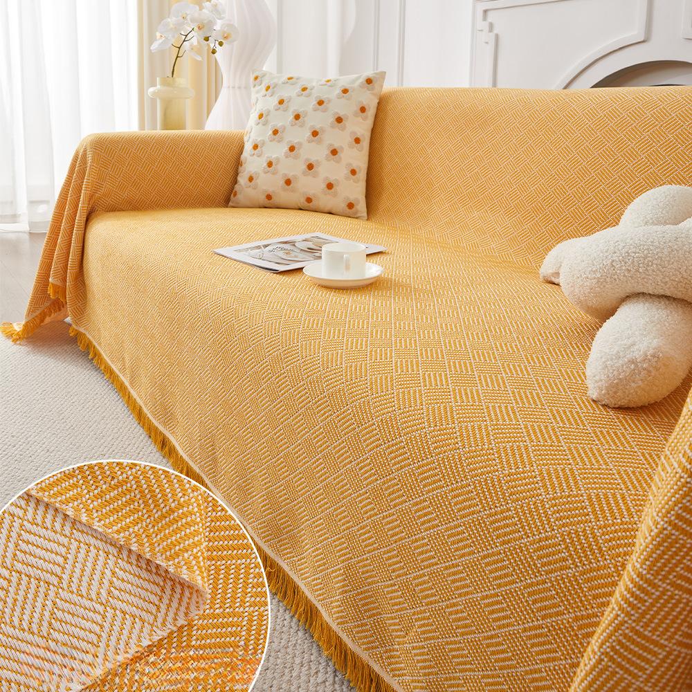 Nordic Ins Wind Sand Hair Towel Full Cover Cloth Cotton Dust Cover Sofa Cover Blanket Four Seasons General Sofa Cushion Cover Cover