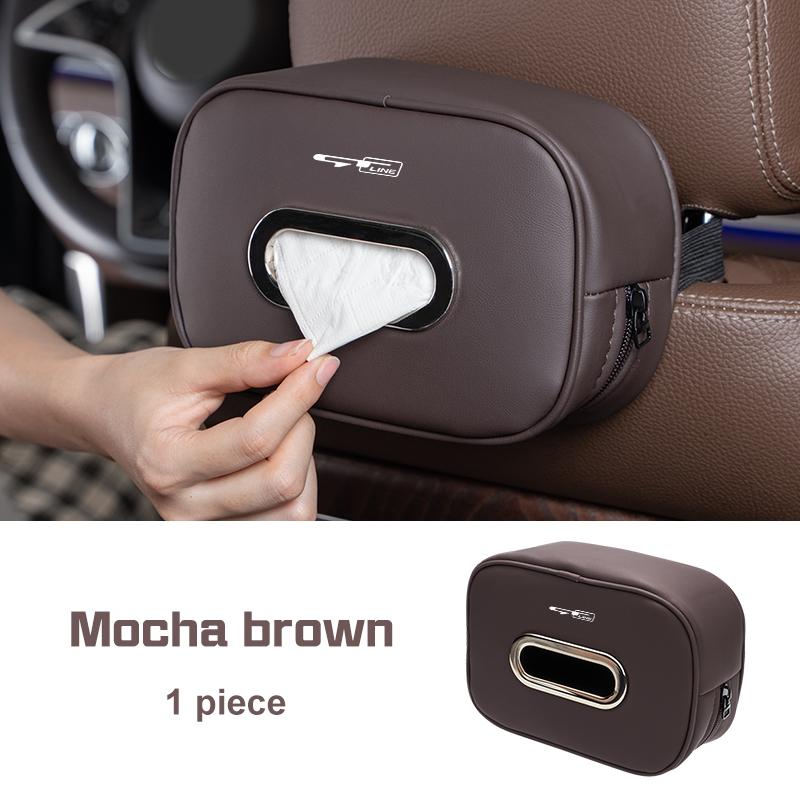 BBDS7 Microfiber Leather Car Tissue Box For KIA Rio K5 K2 K3 Sportage Ceed Sorento Picanto Stinger Soul GT Line Seat Back Storage Bag