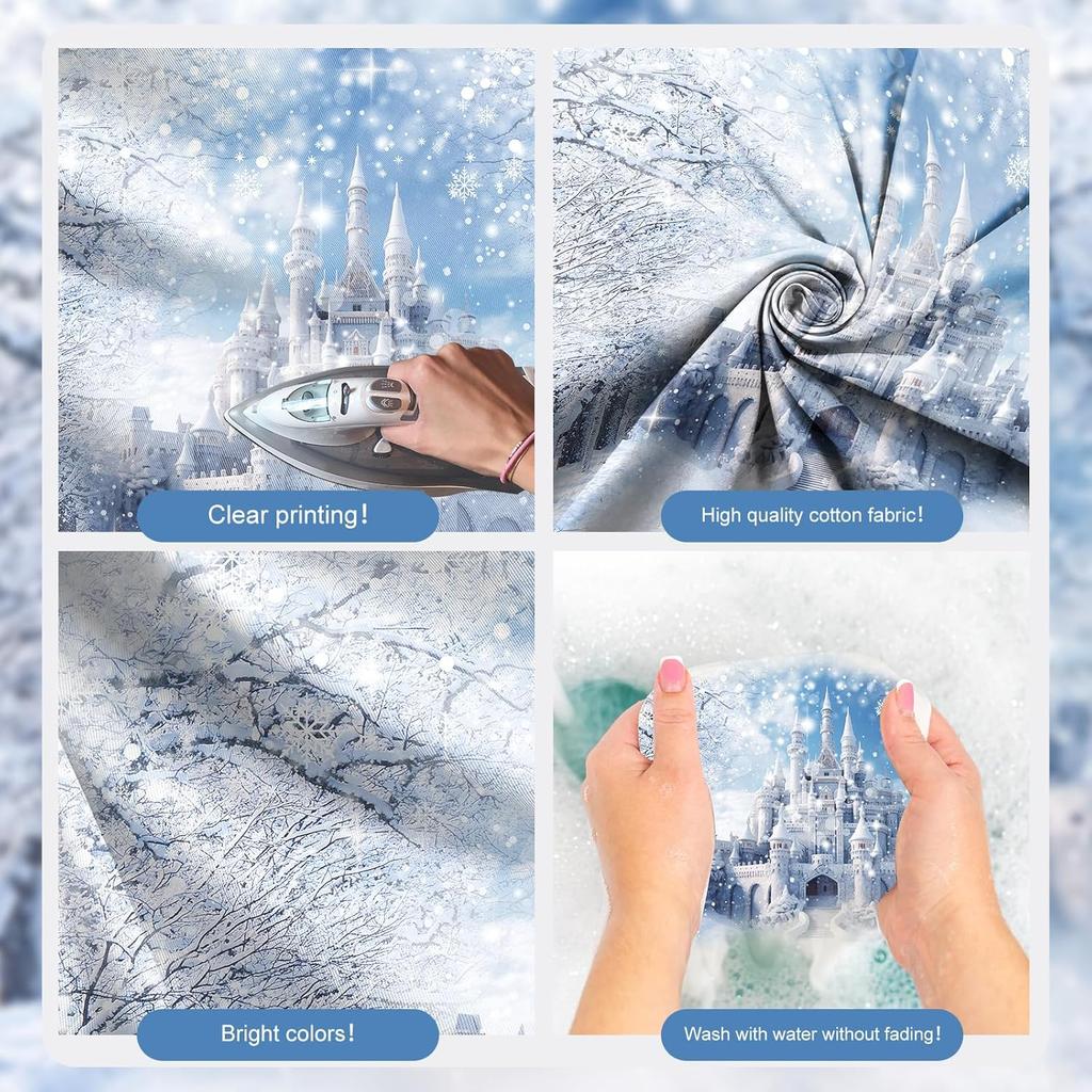 Winter Snowflake Forzen Castle Background Winter Backdrop Decorations For Photo Studio Photo Booth Christams Party