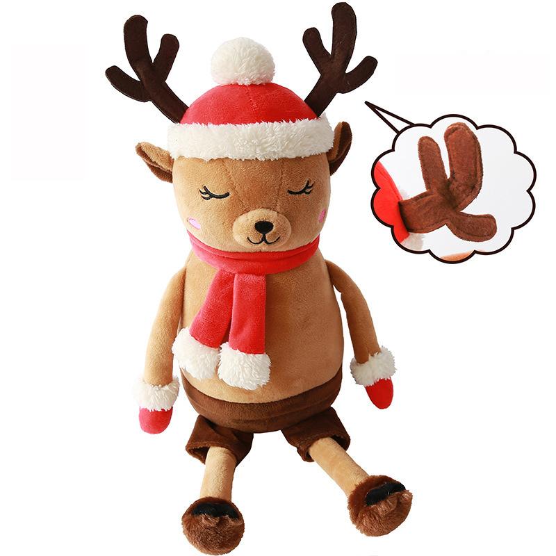 60/90cm Vacation Xmas Santa Claus Plush Playthings Snowman Stuffed Doll Elk Holiday Home Decoration Children Xmas Present Best Friends