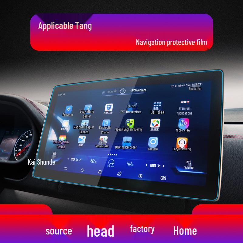 BYD Dolphin and Seagull Navigation Screen Protector for 25 Models - Tempered Film for Tang New Energy Console and Instrument Panel.
