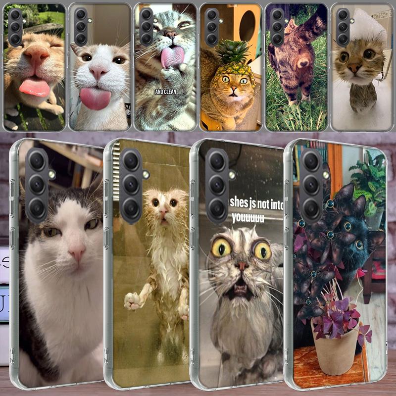 Pet Cat Funny Memes Phone Case for Samsung A16 A26 A36 A56 A17 A37 A57 A07 A06 A02S A03 A04S A05S Galaxy Note 20 10 A50S A71 A51