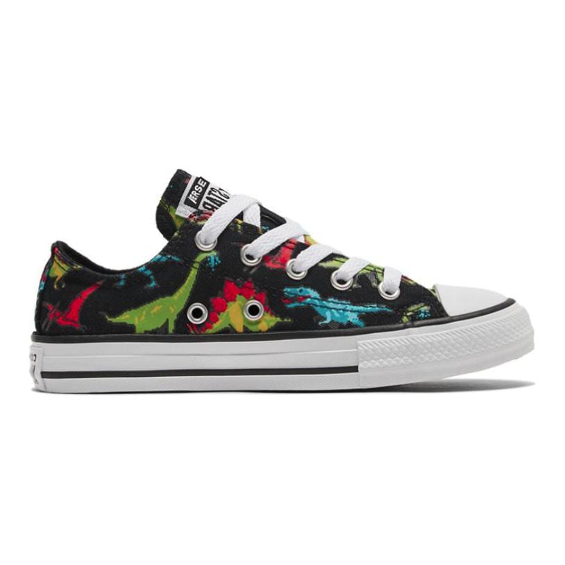 Converse Chuck Taylor All Star Low Top Kids Canvas Shoes Black Multicolor Teenagers 670350C