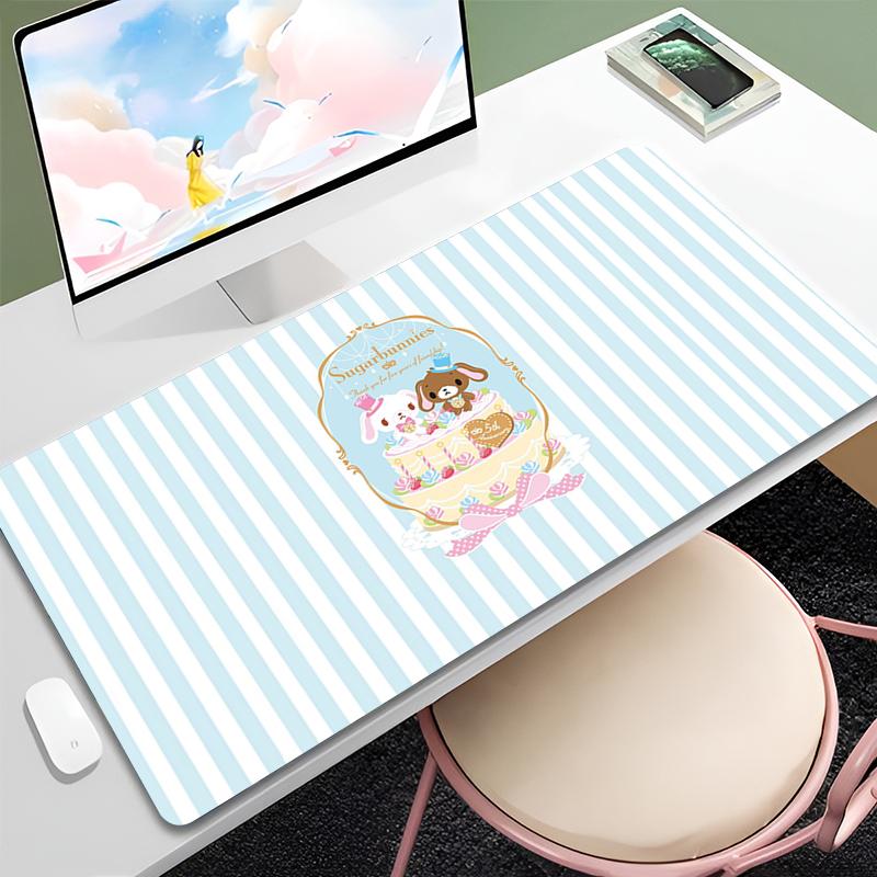 Pink Cute Mouse Pad Laptop SSugar Bunnies Nonslip Computer Mouse Mats Gamer Laptop Pad Pc Accessories Kawaii Mousepad Deskpad