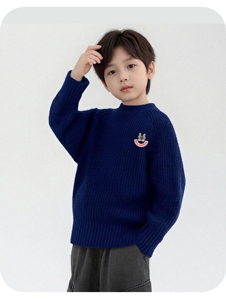 [Christmas Deer] Children's Sweater Boys' Winter Girls' New Year Celebration Knitted Sweater Round Neck Thickened Warmth