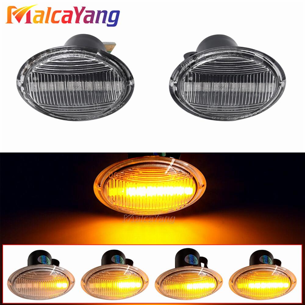 

2pcs Dynamic Amber LED Flashing Turn Signal Light For FIAT 500 500C 500L Side Marker Fender Light Lamp For Abarth 500 595 695