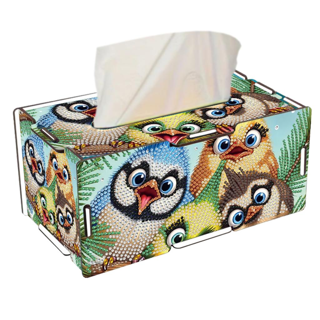 Wooden 5D Diamond Painting Tissue Holder Diamond Decorative Tissue Box Wooden Diamond Painting Tissue Box for Living Room Decor