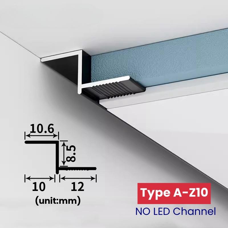 

T/F/Z-Shaped Ceiling Edge Banding LED Aluminum Profile Top Corner Line Channel Protector Floor Wall Guards Seal Bar Strip Lights 0.5mx1pcs