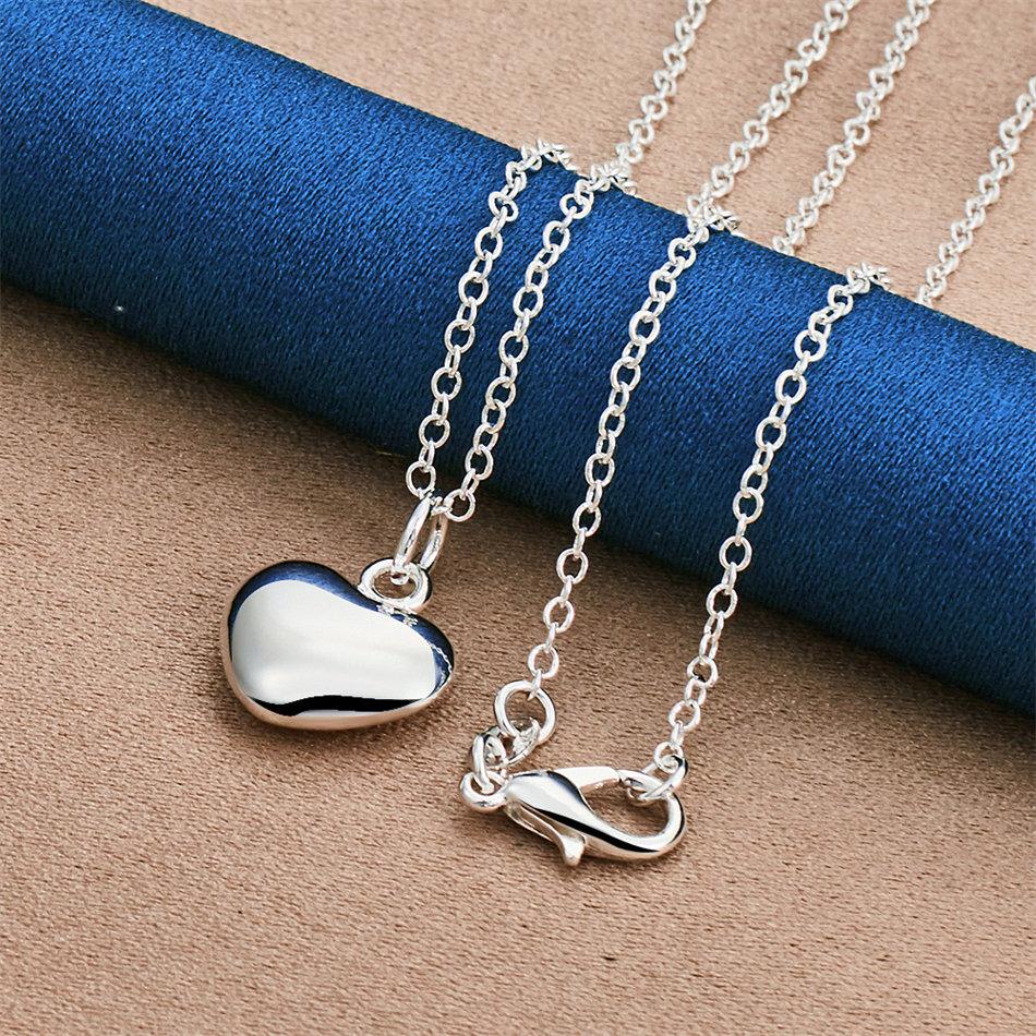 925 sterling silver 16-30 inch exquisite heart-shaped pendant necklace for women's fashion wedding engagement jewelry