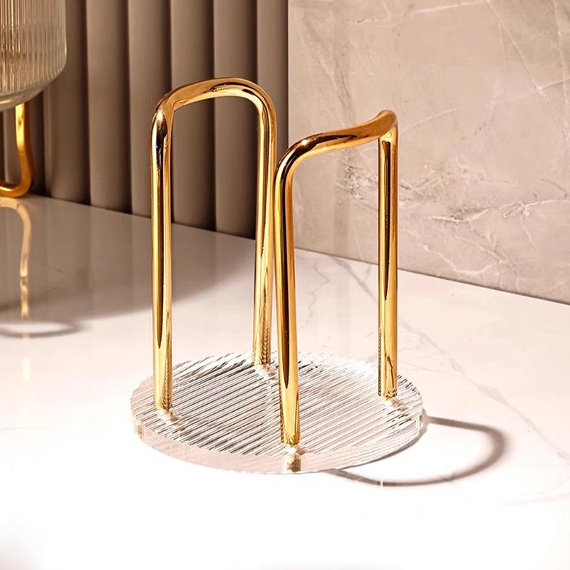 Elegant Cup Holder Stand For Disposable Tea Coffee Cup Modern European Portable Luxury Home Organizer With Extended Mug Display Rack And Storage Shelf