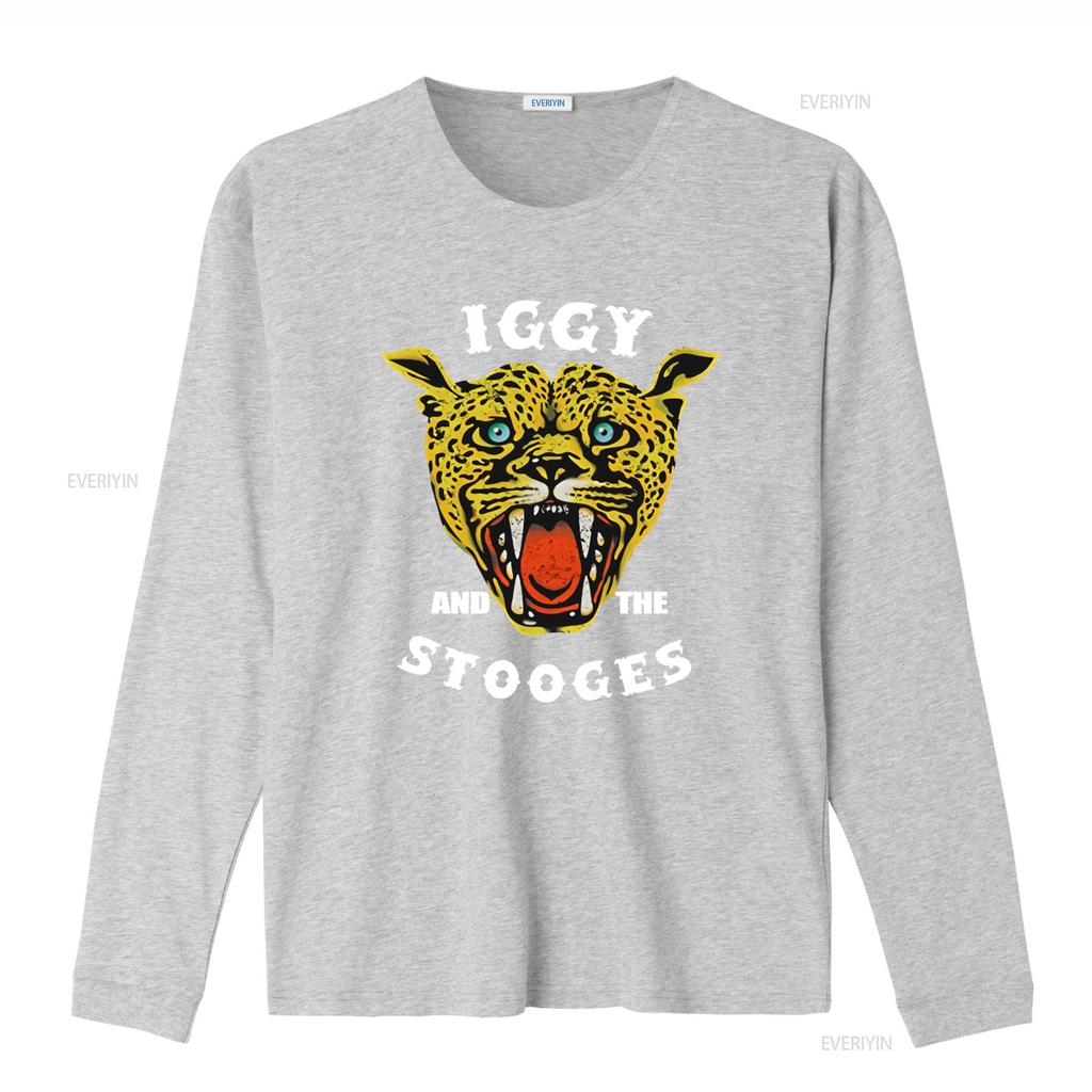 Iggy And The Stooges Cheetah Print T Shirt FKQ7 Vintage Washed Versatile Homme Soft Casual Graphic Stretched Designer Clothes