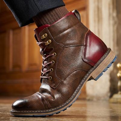 Size 39~48 Retro Men Boots  Fashion Comfortable Men Leather Boots