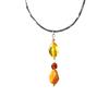 Necklace with Multi-colored Amber and Hematite - Baltic Amber Collier