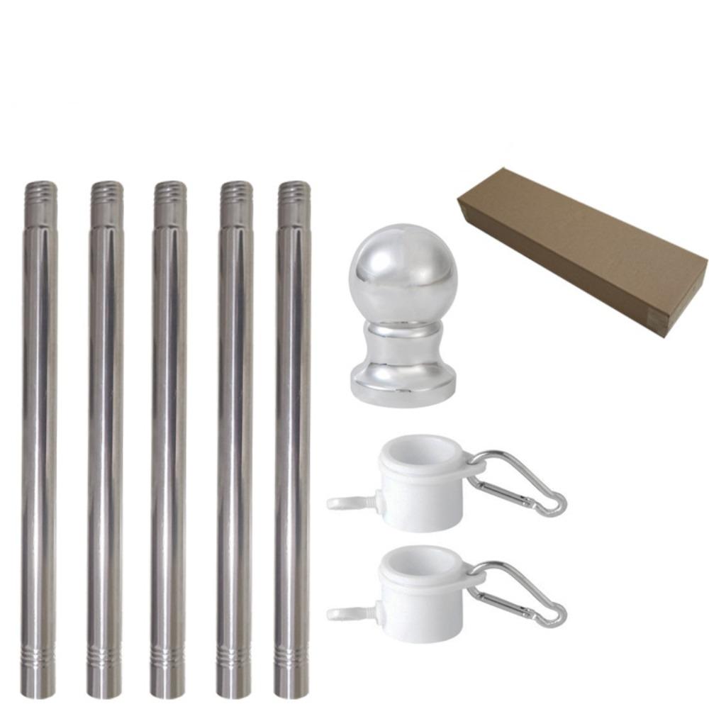 

Комплект флагштока 6 футов, нержавеющая сталь, сверхпрочный, вращающийся, складной, вращающаяся на 360 градусов подставка, флагшток, держатель для баннера на лужайку