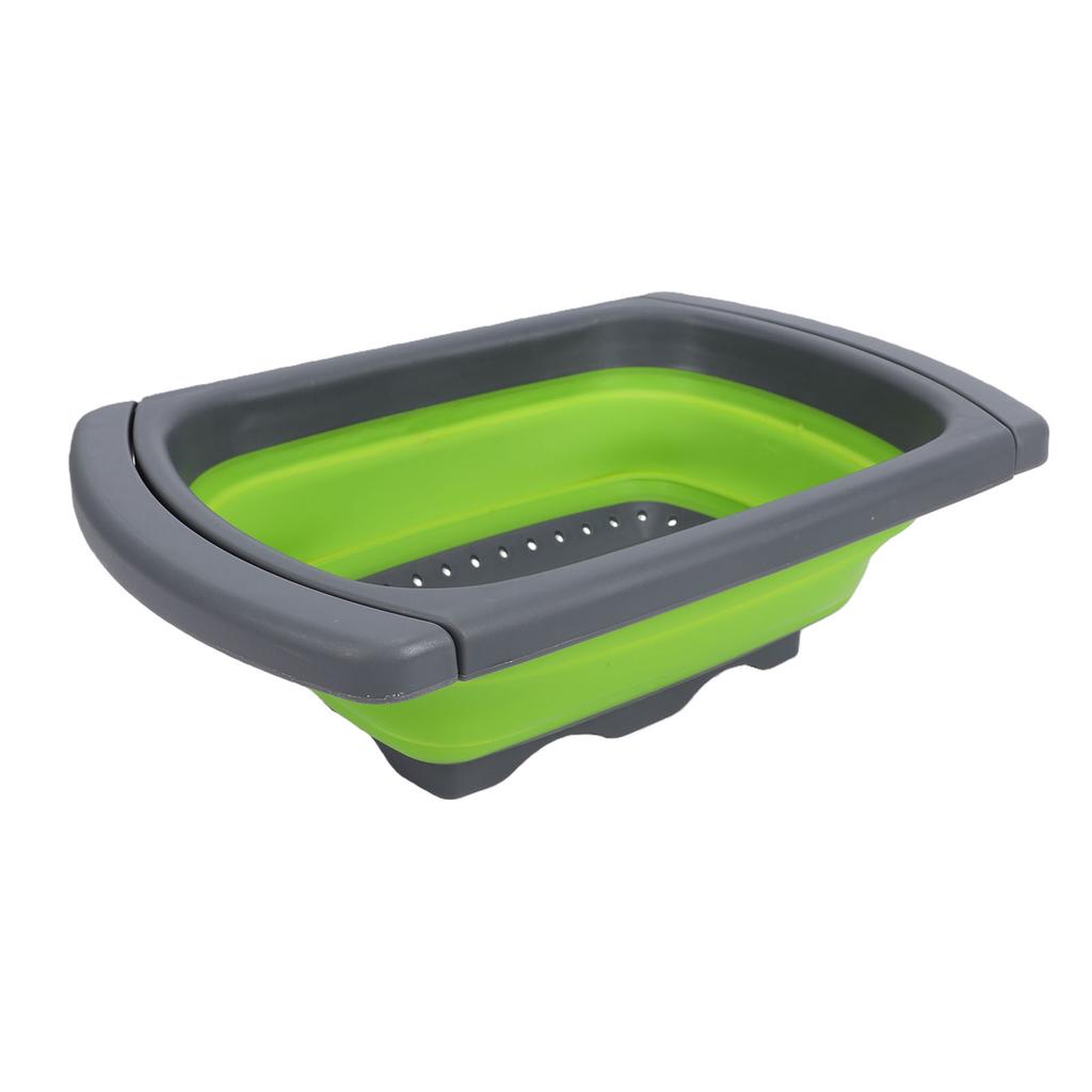 Foldable Colander Strainer Over The Sink Vegetable Fruit Strainer Basket with Extendable Handles for Kitchen