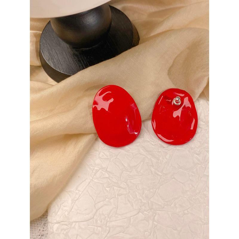 European and American Style Irregular Exaggerated Oval Large Earrings, Trendy and Fashionable Light Luxury Earrings, Holiday Gift
