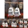 Creative Wooden Halloween Earrings With Ghost Design Ideal For Unique Fashion Enthusiasts