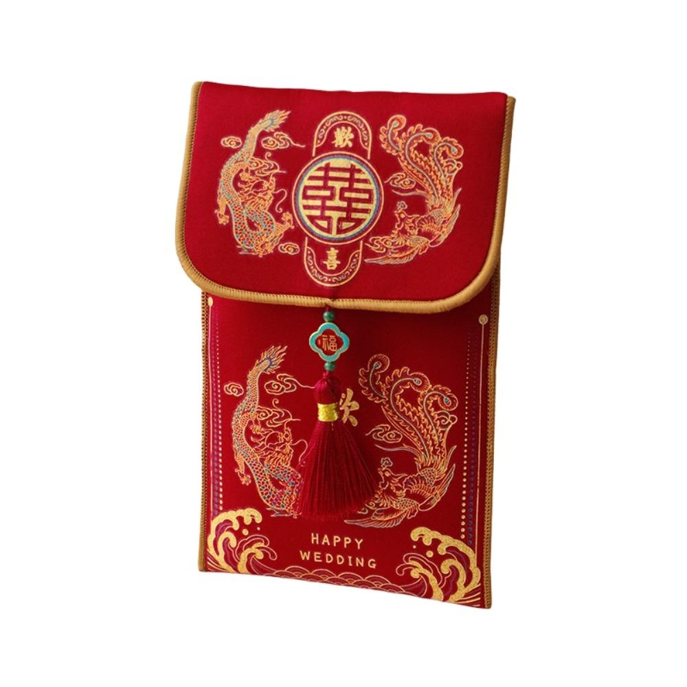 Brocade Cloth Tassel Brocade Red Envelope New Year Money Bag  Chinese Wedding