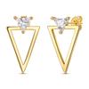 New 925 Sterling Copper Gold Color Hoop Earrings Butterfly Paved CZ Stone Original Golden Earrings For Women Fine Zircon Gift